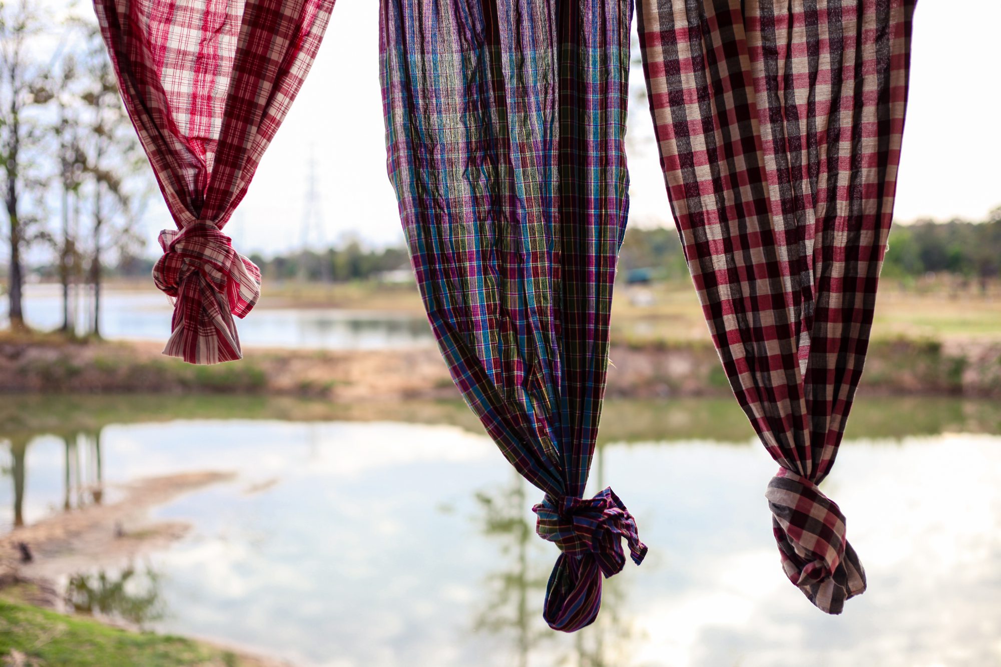curtains window against water